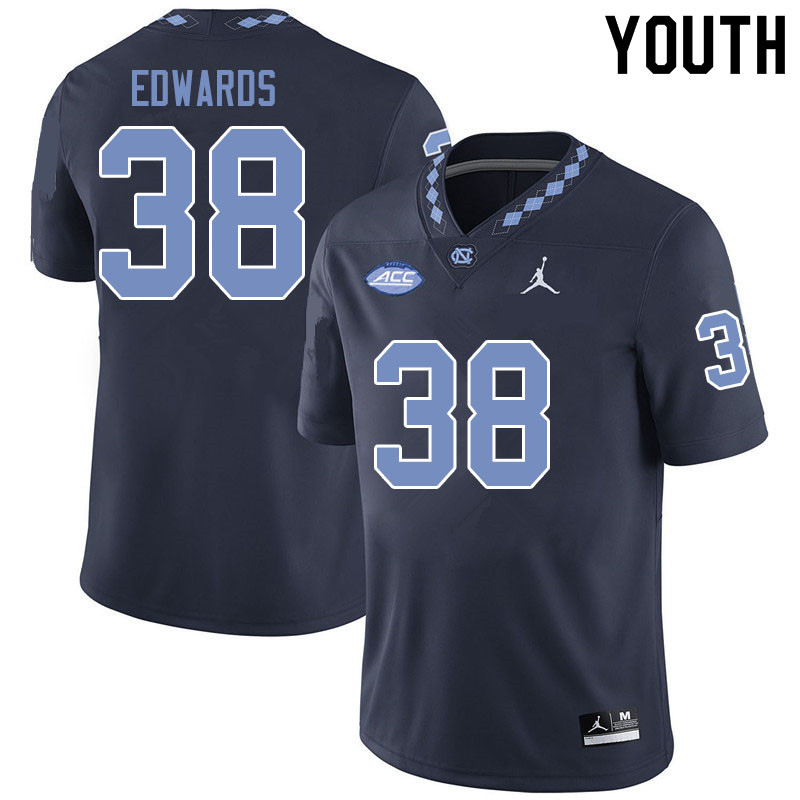 Jordan Brand Youth #38 Val Edwards North Carolina Tar Heels College Football Jerseys Sale-Black